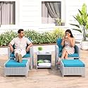 DEVOKO Valencia 5 Piece All Weather Rattan