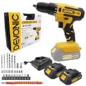 DEVONIC Cordless Drill Set,21V Electric Drill with 2 Lithium Battery and Charger,3/8"Keyless Chuck,25+1 Torque Setting and 28pcs Screwdriver Bits