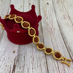 devora rudraksh fst05 gold finish rakhi bracelet set 1