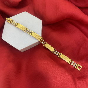 rudraksh fst29 gold finish rakhi bracelet set by devora