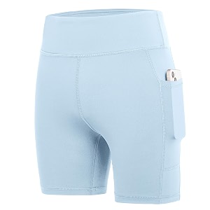 devoropa girls 534 spandex volleyball shorts stretch youth athletic gymnastics shorts kid yoga dance compression shorts pocket