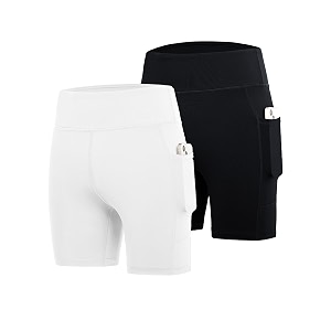 devoropa girls 534 spandex volleyball shorts stretch youth athletic gymnastics shorts kid yoga dance compression shorts pocket