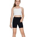 DEVOROPA Girls 5" Spandex Volleyball Shorts Stretch Youth Athletic Gymnastics Shorts Kid Yoga Dance Compression Shorts Pocket