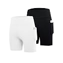 DEVOROPA Girls 5" Spandex Volleyball Shorts Stretch Youth Athletic Gymnastics Shorts Kid Yoga Dance Compression Shorts Pocket