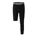 DEVOROPA Youth Boys' Compression Pants with Knee Pads 3/4 Basketball Athletic Tights Quick Dry Sports Workout Leggings