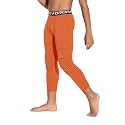 DEVOROPA Youth Boys' Compression Pants with Knee Pads 3/4 Basketball Athletic Tights Quick Dry Sports Workout Leggings