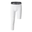 DEVOROPA Youth Boys' Compression Pants with Knee Pads 3/4 Basketball Athletic Tights Quick Dry Sports Workout Leggings