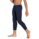 DEVOROPA Youth Boys' Compression Pants with Knee Pads 3/4 Basketball Athletic Tights Quick Dry Sports Workout Leggings
