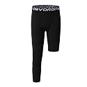DEVOROPA Youth Boys' Compression Pants with Knee Pads 3/4 Basketball Athletic Tights Quick Dry Sports Workout Leggings