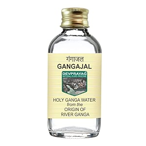 devprayag gangajal holy ganga water from the origin or beginning of river ganga at devprayag in clear glass bottle 100ml - ganga jal for puja pooja and rituals