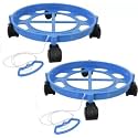 DEVRSHREE Magic Stainless Steel Cylinder Trolley with Wheels, Gas Trolly, LPG Cylinder Stand Gas Cylinder Trolley with 4 Wheels, Standard Gas Cylinder Trolley (Blue Gas Trolley (Pack of 2))