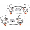 DEVRSHREE Magic Stainless Steel Cylinder Trolley with Wheels, Gas Trolly, LPG Cylinder Stand Gas Cylinder Trolley with 4 Wheels, Standard Gas Cylinder Trolley (Gas Trolley (Pack of 2))