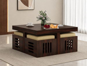 Devsignature Sheesham Wood Center Table With Stool