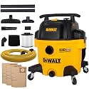 DEWALT 9 Gallon STEALTHSONIC Ultra Quiet Poly Shop Vacuum Wet/Dry, DXV09P-QTA Noise Reduction Vac for Shop, Heavy Duty Shop Vacuum