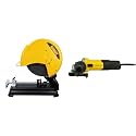 DEWALT D28870 2200 Watt 355mm Heavy Duty Chop Saw with wheel included, Corded Electric