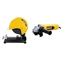 DEWALT D28870 2200 Watt 355mm Heavy Duty Chop Saw with wheel included, Corded Electric