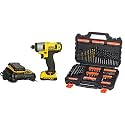 DEWALT DCF815D2 10.8V Compact Cordless Impact Driver With BLACK+DECKER A7200 Metal Mixed Accessory Set (109-Pieces)