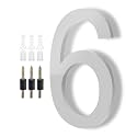 DEWEL 8 Inch Floating House Numbers, Silver Address Numbers for Outside