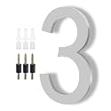 DEWEL 8 Inch Floating House Numbers, Silver Address Numbers for Outside