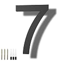 DEWEL 8 Inch Floating House Numbers for Outside, Black Acrylic Modern Address Numbers with Nail Kit & Template, Anti-Rust 911 Visibility Signage for Garage Gate Mailbox Farmhouse Wall Decor (Number 7)
