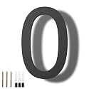 DEWEL 8 Inch Floating House Numbers for Outside, Black Acrylic Address Numbers for 911 Visibility, Modern Address Number Sign with Mounting Nail Kit for Garage, Gate, Wall (Number 0)