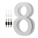DEWEL 8 Inch Floating House Numbers, Silver Address Numbers for Outside