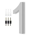 DEWEL 8 Inch Floating House Numbers, Silver Address Numbers for Outside