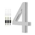 DEWEL 8 Inch Floating House Numbers, Silver Address Numbers for Outside