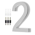 DEWEL 8 Inch Floating House Numbers, Silver Address Numbers for Outside
