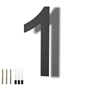 DEWEL 8 inch Floating Large House Numbers for Outside, Black Acrylic Address Numbers with Mounting Nail Kit &amp; Template, Modern 911 Visibility Signage, Weatherproof Fade Resistant Exterior Decor for Garage Gate Mailbox Wal