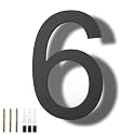 DEWEL 8 inch Floating Large House Numbers for Outside, Black Acrylic Address Numbers with Mounting Nail Kit &amp; Template, Modern 911 Visibility Signage, Weatherproof Fade Resistant Exterior Decor for Garage Gate Mailbox Wal