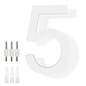 DEWEL 8 Inch White Floating House Numbers, 911 Address Numbers for Outside
