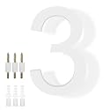 DEWEL 8 Inch White Floating House Numbers, 911 Address Numbers for Outside