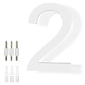 DEWEL 8 Inch White Floating House Numbers, 911 Address Numbers for Outside