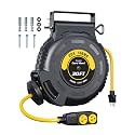 DEWENWILS 20Amp Retractable Extension Cord Reel, 30FT, 10/3C AWG, Yellow