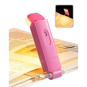 dewenwils amber book light usb rechargeable book light for reading in bed 3 brightness levels blue light blocking led clip-on reading light for kids bookworms pink