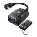 DEWENWILS Outdoor Timer for Lights,100FT Remote Control with 2 Outlets