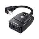 DEWENWILS Outdoor Timer for Lights, 2 Grounded Outlet, 15A 1/2HP, UL Listed
