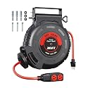 DEWENWILS Retractable Extension Cord Reel, 30FT, 20A, 10/3C AWG, Red