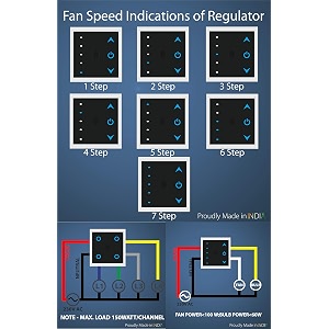 dewire home automation remote controlled switches fan regulator amp light  4 channel switch combo 250 v black