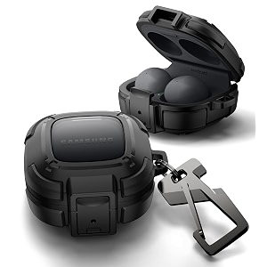 dexnor rugged bumper case for samsung galaxy buds fe 2023buds 2 pro 2022buds 2 2021buds pro 2021buds live 2020 cases with secure lock shockproof cover with carabiner