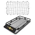 DEXSO Universal Roof Rack Basket with Cargo Net, 64" x 39" Rooftop Cargo Carrier Basket, 200 Lbs Capacity Car Cargo Rack, Heavy Duty Luggage Rack for SUVs, Trucks, Vehicles