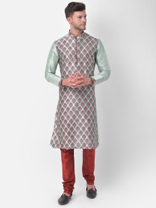 deyann men pure silk kurta churidar set