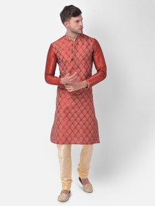 deyann men pure silk kurta churidar set