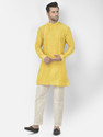 DEYANN Men Cotton Silk Kurta Pant Set