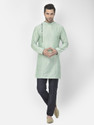 DEYANN Men Cotton Silk Kurta Pant Set