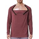 Deyeek Chemo Port Shirts for Men Side Snap Long Sleeve Port Access Shirts