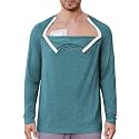 Deyeek Chemo Port Shirts for Men Side Snap Long Sleeve Port Access Shirts