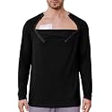 Deyeek Chemo Port Shirts for Men Side Snap Long Sleeve Port Access Shirts