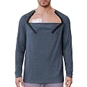 Deyeek Chemo Port Shirts for Men Side Snap Long Sleeve Port Access Shirts